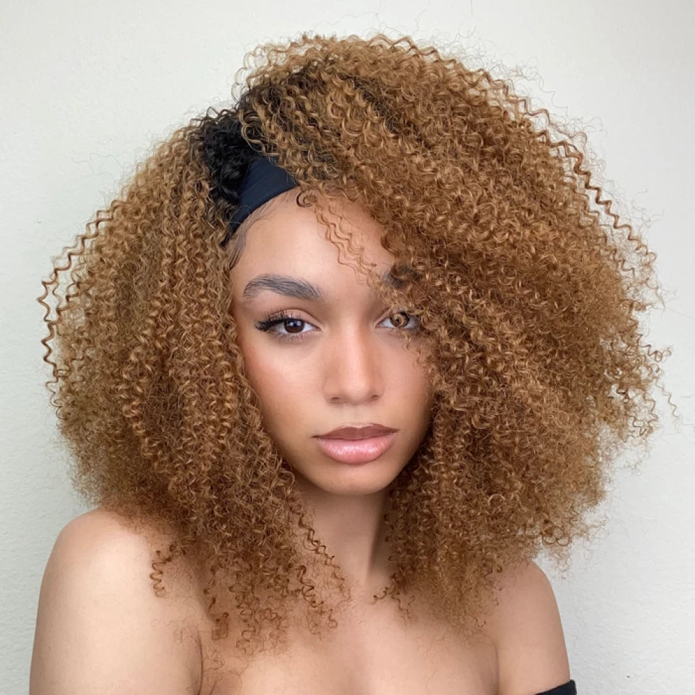 12-18 Inch Grab-N-Go Headband Wigs 100% T1B/30# 3C Virgin Human Hair Wigs