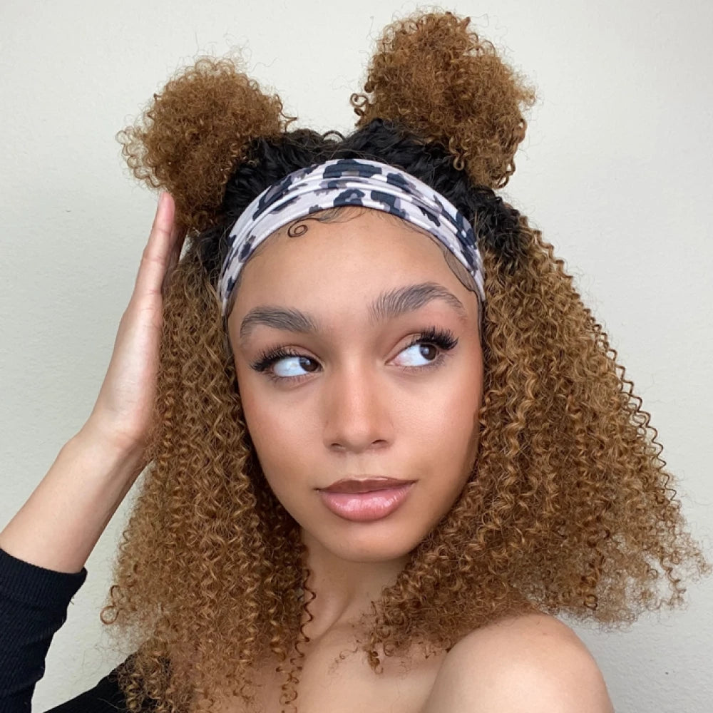 12-18 Inch Grab-N-Go Headband Wigs 100% T1B/30# 3C Virgin Human Hair Wigs