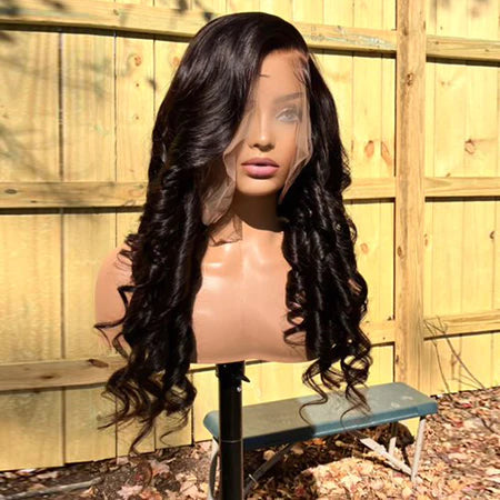 24 Inches 13x6 Salon Quality Body Wavy Lace Front Wig 200% Density-100% Human Hair