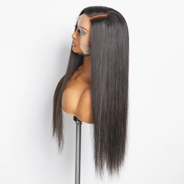 Glueless 3D Cap Pre-bleached Straight 13x4 Transparent Lace Front Wig 150% Density
