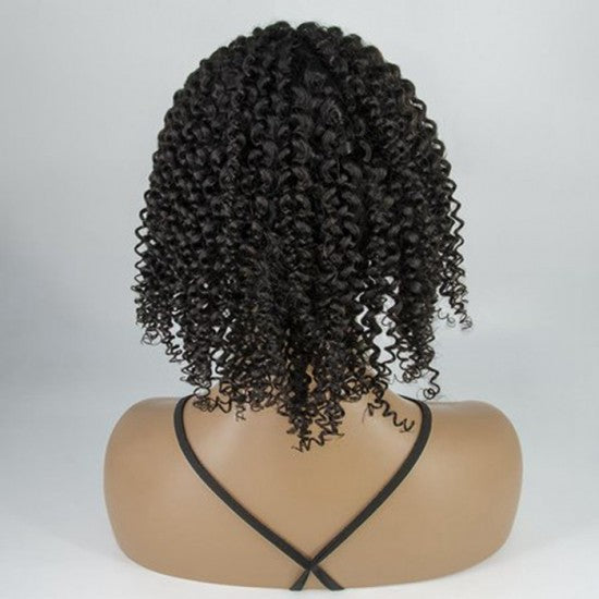 12-18 Inch Grab-N-Go Headband Wigs #1B 100% Kinky Curly Virgin Human Hair