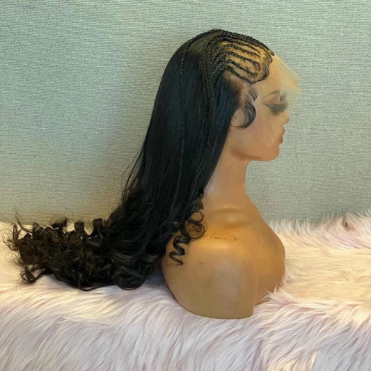Custom Wig 13x4 Lace Front Half Braids with Body Wave Wig 180% Density