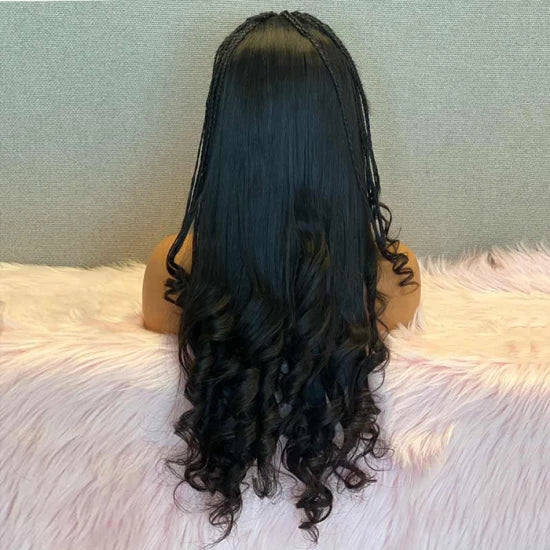 Custom Wig 13x4 Lace Front Half Braids with Body Wave Wig 180% Density