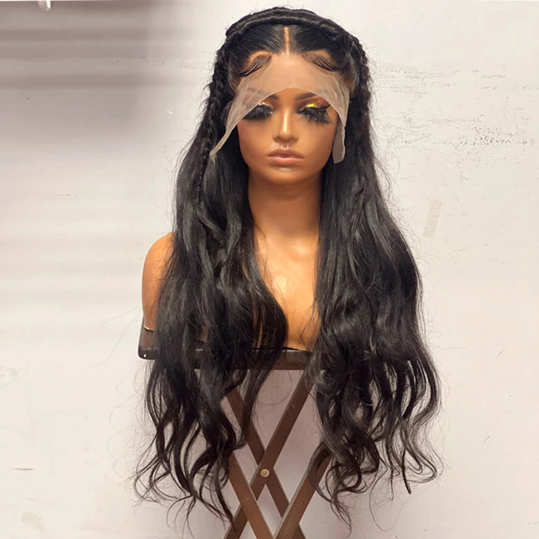13x6 3D Front Lace Wig Gorgeous Body Wave with Braids 180% Density