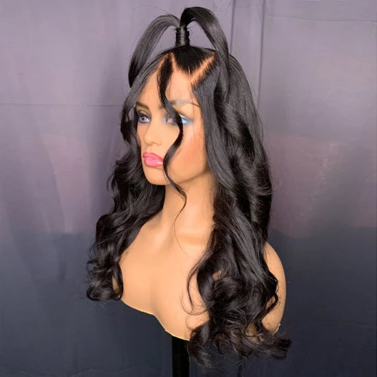 Custom Wig 5x5 Up-do Style 18inch Shoulder Length Body Wave Lace Wig 180% Density