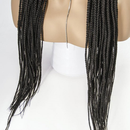 Knotless Box Braided Lace Wig Medium Braids 100% Handmade