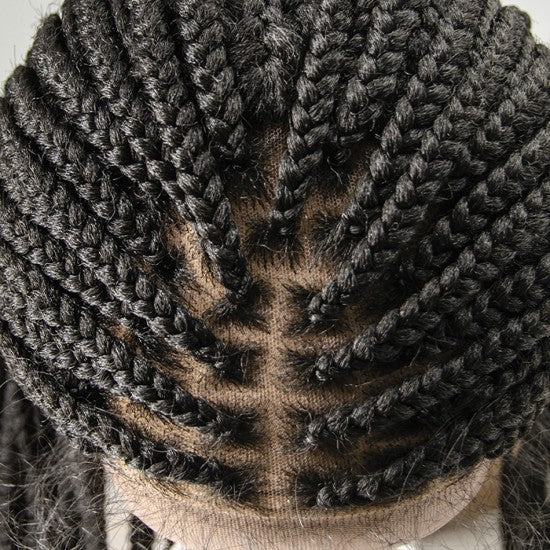 Knotless Box Braided Lace Wig Medium Braids 100% Handmade