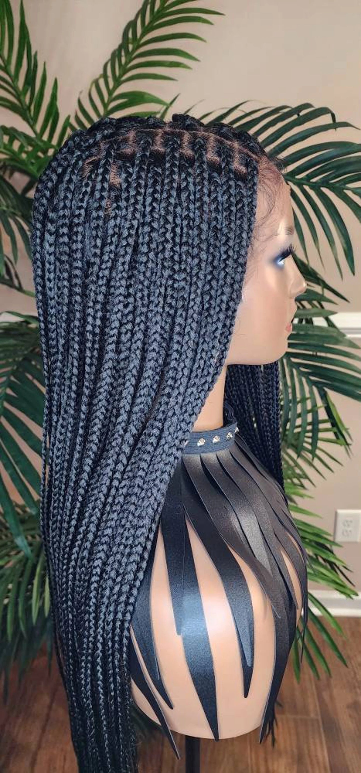 20 Inches 13x5 Glueless Box Braided Lace Front Wig Classical Hairstyle 100% Hand-Braided