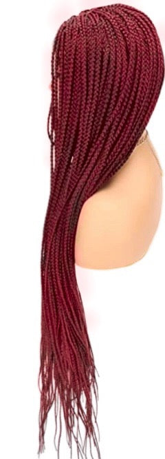Knotless Box Braided Lace Wig Medium Braids 100% Handmade 99J