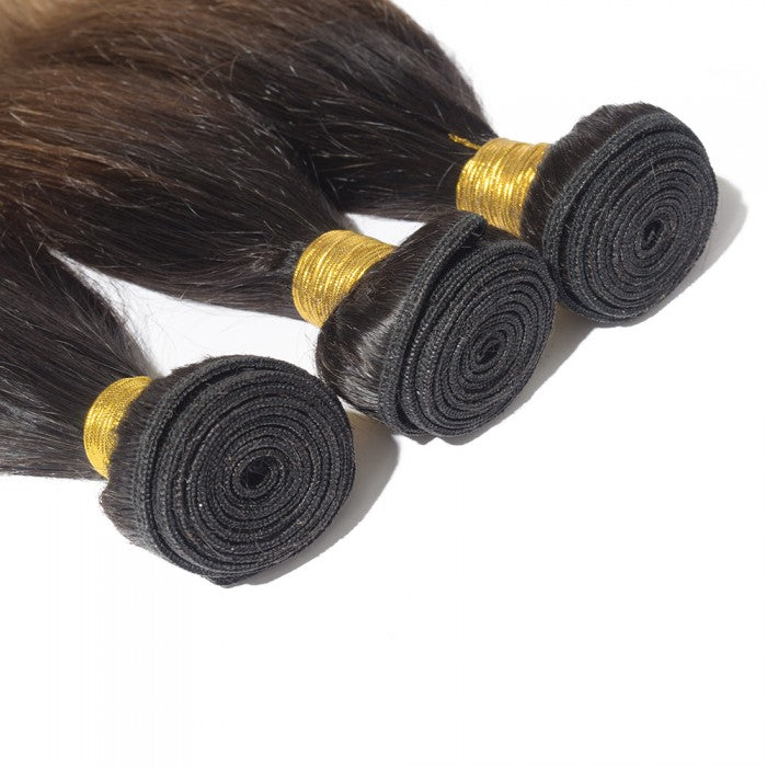 Straight Ombre Remy Hair #1B/4/27