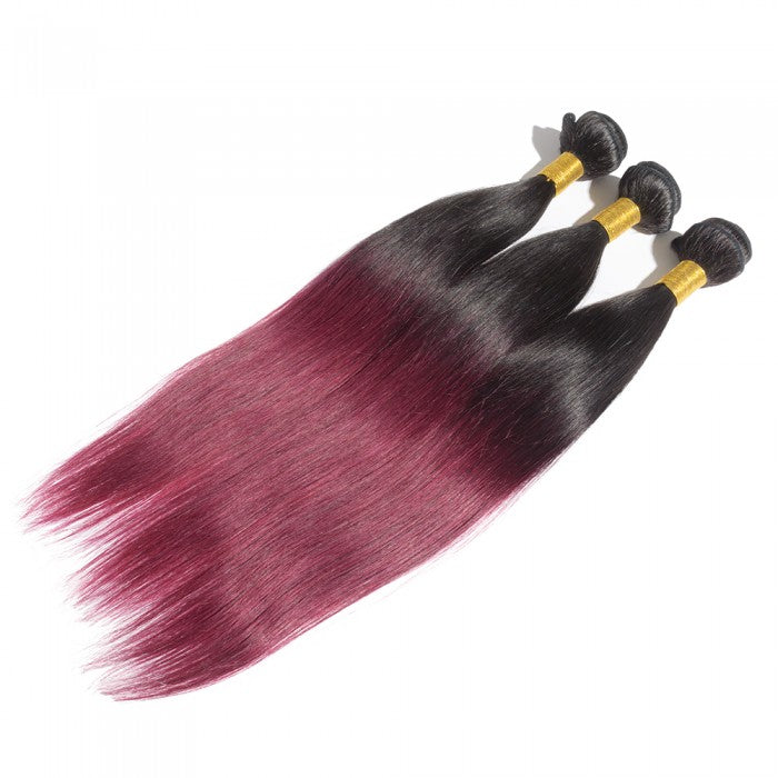 Straight Ombre Remy Hair #1B/99J