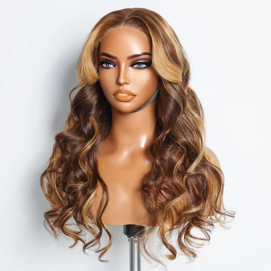 24 Inches 5"x5" Wear & Go Glueless #4/27 Lace Closure Wig-100% Human Hair 12 sold in last 10 hours
