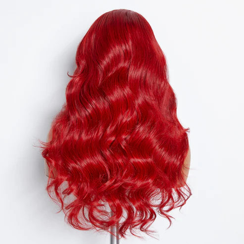 24 Inches 5"x5" Body Wavy Wear & Go Glueless #Red Lace Closure Wig-100% Human Hair