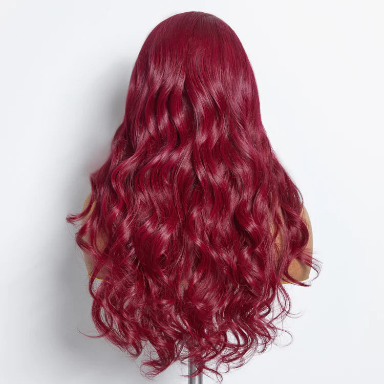 24 Inches 5"x5" Body Wavy Wear & Go Glueless #99j Lace Closure Wig-100% Human Hair
