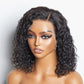 12/14 Inches 13"x4" Natural Black Water Wavy Bob 3D Transparent Lace Frontal Wig-100% Human Hair