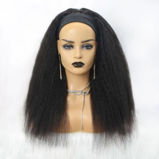 12 Inch Grab-N-Go Headband Wigs 100% Yaki Virgin Human Hair Wigs