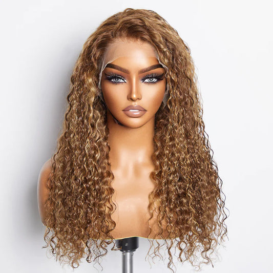 22-24 Inch Pre-Plucked 13"x4" Lace Front Water Wavy Wig Free Part 150% Density-100% Human Hair 10 sold in last 24 hours