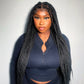 30 Inches 13x6 Box Braided Large Braids Knotless Lace Front Wigs 200% Density-100% Handmade