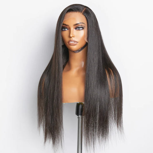 Glueless 3D Cap Pre-bleached Straight 13x4 Transparent Lace Front Wig 150% Density
