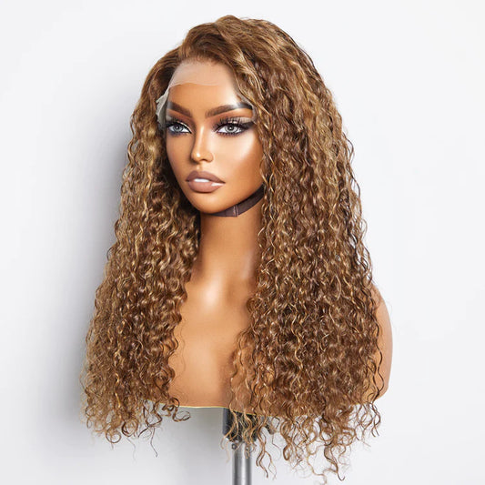 22-24 Inch Pre-Plucked 13"x4" Lace Front Water Wavy Wig Free Part 150% Density-100% Human Hair 10 sold in last 24 hours