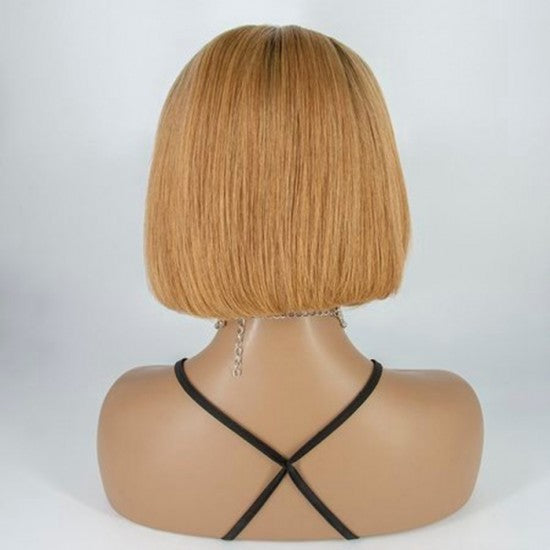 10-12 Inch Bob Grab-N-Go Headband Wig #T4/27 100% Straight Virgin Human Hair