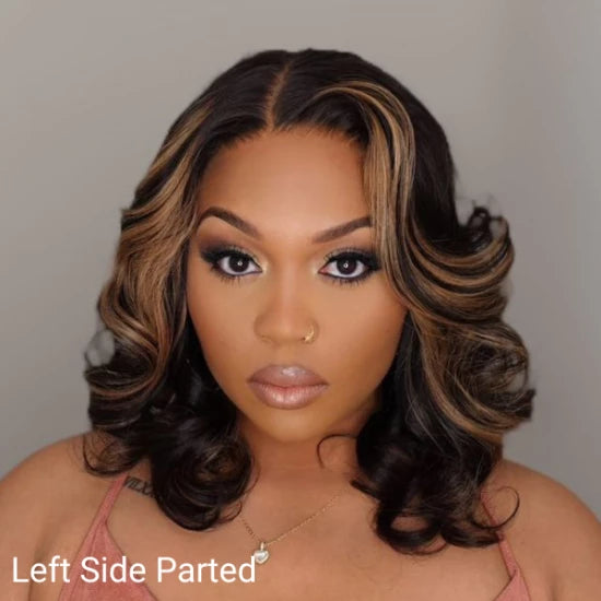 12 Inch Loose Wave Mix Blonde Color 5X5 HD Lace Closure Wig