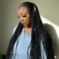 30 inch 13x7 Fulani Braided Neat Braids Lace Front Wigs 100% Handmade