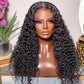 18-20 Inch 5"x5" HD Glueless Closure Wig Deep Wavy #1B 180% Density Brazilian Virgin Hair
