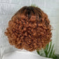 10 Inch Trendy Mix Brown Short Cut Curly HD Lace Glueless Side Part Wig