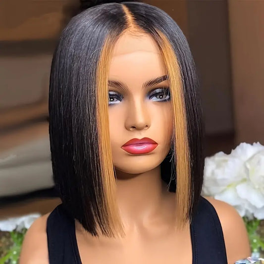 10"-14" 13"x4" Blonde Highlight Straight Custom Lace Front BOB Wig