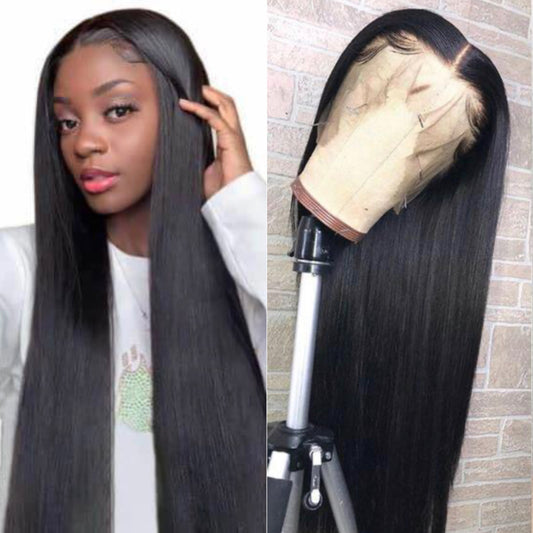 16Inch-28Inch 13"x6" 3D Cap Transparent Lace Front Straight Wig 150% Density