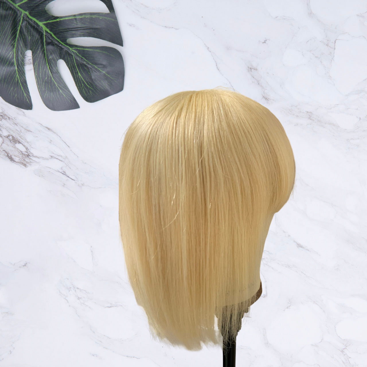 Blonde 613 Straight Remy Hair Bob Wig With Bang