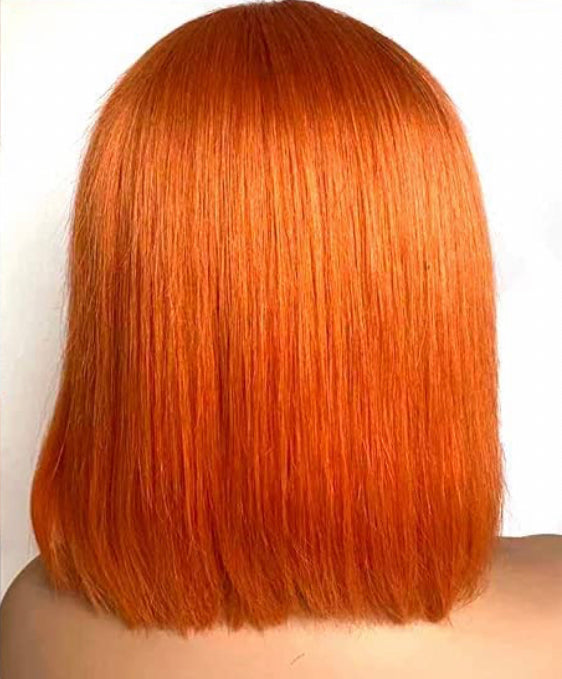 SHORT GINGER 4*4 CLOSURE LACE BOB WIG STRAIGHT REMY HAIR