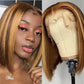 12 Inch 13"x4" Frontal Lace Wig #P4/27 Straight 150% Density Brazilian Virgin Hair