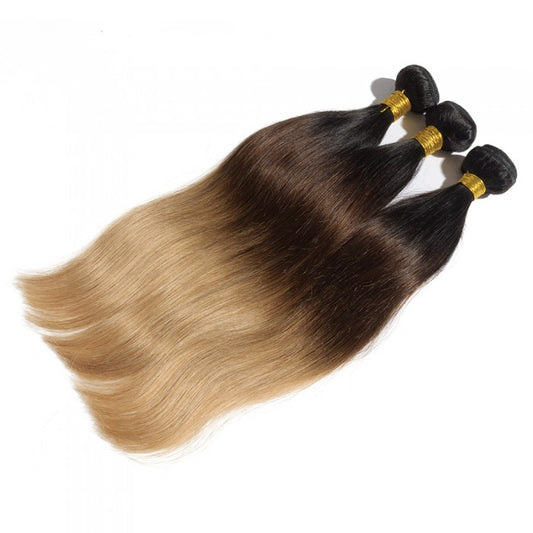 Straight Ombre Remy Hair #1B/4/27